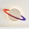 Lights4fun LED Wandleuchte Planet Saturn Fernbedienung Timer batteriebetrieben Innenbereich Kinderzimmerdeko