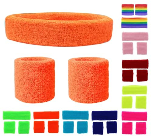 NEON Headband and Wristbands Sweatbands Set