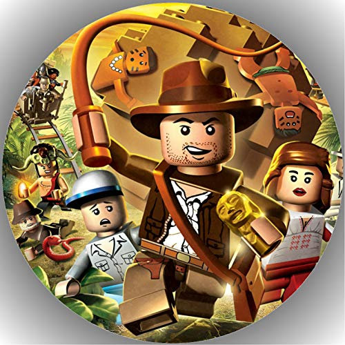Premium Esspapier Oblate Tortenbild, Essbares Foto für Torten, Tortenaufleger Ø 20cm kompatiel mit Lego Indiana Jones T1