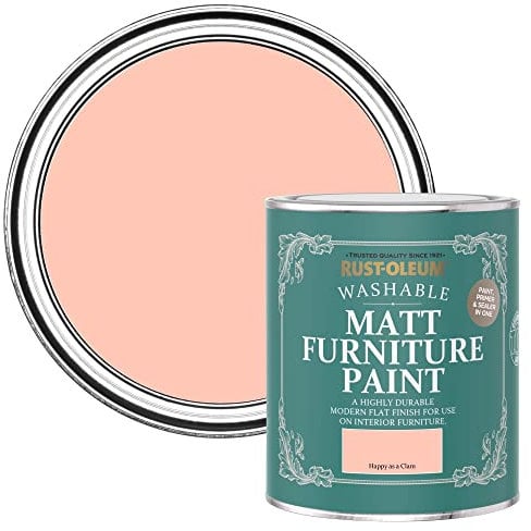 Rust-Oleum Peach Furniture Paint in Matt Finish - Happy as a Clam 750ml
