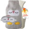 LKH Hot Water Bottle with Cover UK & Soft Eye Mask 2L Hot Water Bottle Includes Eye Mask Hot Water Bag for Hot & Cold Compress Washable Knitted Cover Relieves Body Aches & Pains Ideal GFT for Her