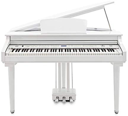 Gear4music GDP200 Digital Baby Grand Piano 88 Weighted Keys White