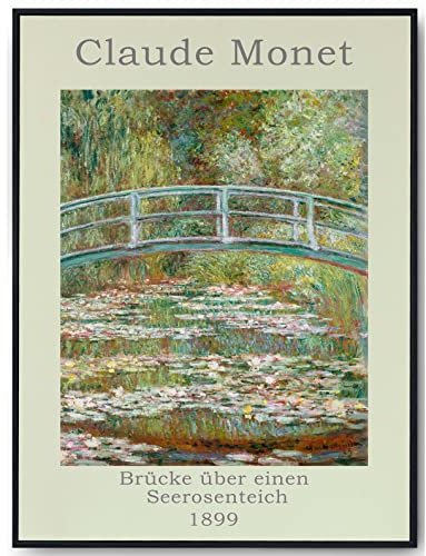 JOPRICO Claude Monet Poster - Brücke über einen Seerosenteich - Ausstellungsposter 50x70 cm - mattes Galeriepapier
