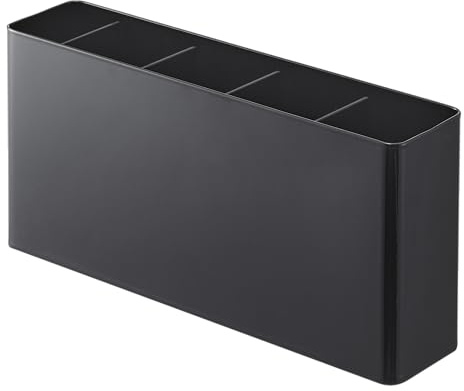 Yamazaki Tower Kitchen Utensil and Chopping Board Holder, Black | Steel / ABS resin, removable divider, easy to clean, slim design, 6.8 x 30 x 14.3 cm, Japanese design