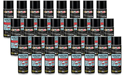 Isolbau Sprühprimer 24 x 500 ml - Kontakt-Primer zur Vorbehandlung der Haftflächen - Haftvermittler für Glas, Holz, Metall, Mauerwerk, PVC, Beton uvm