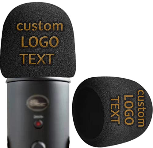 Custom Mic Cover Foam Microphones Personalized Windscreens Condenser (black)