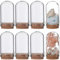 SUNNYCLUE 16 Pièces 4.5x3cm Cloche Cloche Cloche Cloche Dôme en Verre Dôme en Verre Vitrine Dôme D'Affichage avec Base en Liège Conteneur de Stockage Mini Bouteilles en Verre pour la Maison Fête de Ma