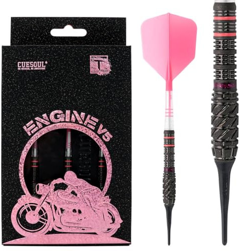 CUESOUL Engine V5 Dartset mit weicher Spitze, 19 g, 90% Wolfram, mit Ölfarbe lackiert und vereinheitlichendem ROST T19 Carbon Flight