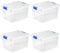 KINGNET Cajas Almacenaje Plástico con Tapa y Cierre a Presión, Cajas Oranizadoras Transparente, Perfecta para Almacenar Ropa, Juguete, Libro y Productos de hogar (Nº2-25Litros, Pack 4 unidades)