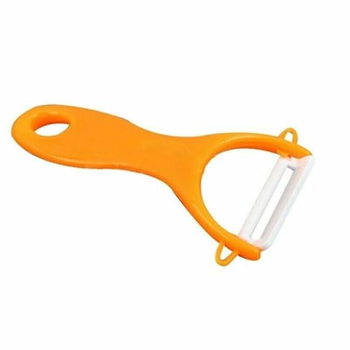 ARA CHOICE Ceramic Blade Peeler Potato Carrot Parsnip Vegetable Fruit Cutter Sharp Cutlery Slicer Speed Cutter Tool Y-Shaped Sharp Blade Cooking Kitchen Accessories Gadgets UK (Orange)