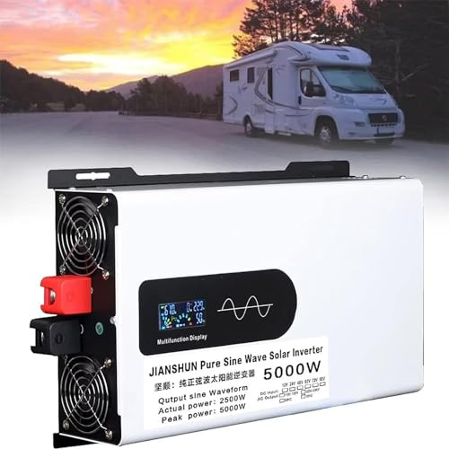 5000W 6000W 8000W 10000W 12000W Reiner Sinus Wechselrichter 12V 24V 48V 60V 72V auf 220V 230V Spannungswandler Umwandler Inverter Konverter mit LED-Anzeige Steckdosen für Wohnmobil (Color : 5000W, S