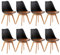 EGGREE 8er Set Esszimmerstühle mit Massivholz Buche Bein SGS Geprüfter, Skandinavisch Design Gepolsterter aus PU-Leder Küchenstuhl Essstühle, Schwarz & Braun