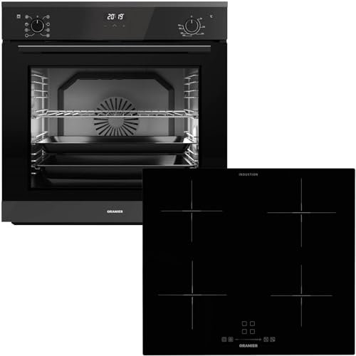 Oranier Backofen Set EBS420 Einbau autark - 9 Funktionen - 60 cm Induktionskochfeld KFI360 - Kochfeld mit Slider-Bedienung & Warmhaltestufe