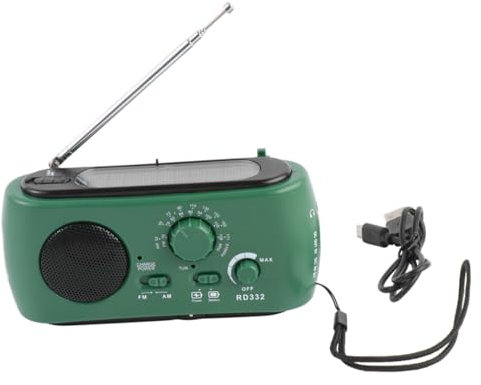 Hemobllo Notfall Kurbelradio Mit Led Taschenlampe Solarbetrieben Wiederaufladbar USB Powerbank Am Fm Kurbelradio Für Camping Outdoor Und Katastrophenschutz Vielseitiges Notfallladegerät