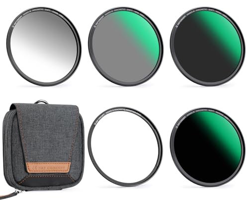 K&F Concept 95mm 5-in-1 Magnetic Lens Filter Kit, Includes GND8+ ND8+ ND64+ ND1000+ Adapter Ring, Neutral Density Multi-Layer Coating HD Optical Glass &Waterproof Pouch (Nano-X Series)