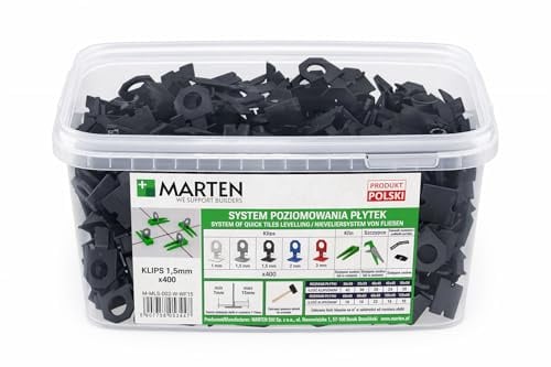 MARTEN Fliesen Nivelliersystem Clips Keile 1-3 mm Fliesen Leveling System Set Fliesen Nivellierclips Kunststoff Fliesenkeile & Fliesen Abstandshalter – Fliesen Verlegehilfe für Boden und Wandfliesen