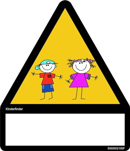 Kinderfinder Aufkleber Comic signalgelb (wetterfest)