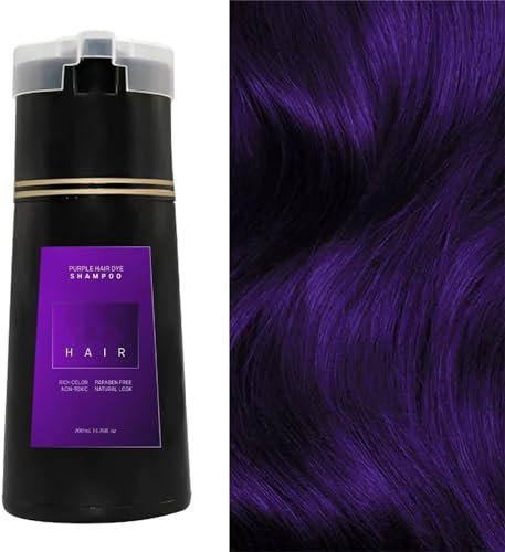 Nova Hair Dye Shampoo, Nova Hair Instant Dye Shampoo, Nova Hair Color Shampoo for Gray Hair, for Women and Men (Purple)