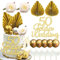 LaVenty Tortendeko Goldene Hochzeit 50 Golden Years Cake Topper Goldene 50. Geburtstag Kuchendeko Torten Topper Goldene Hochzeit Dekorations