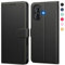 SineOrdo Funda iPhone 16 Carcasa, Libro iPhone 16 Funda con Tapa Piel Móvil Suave Cuero Trajetero Flip Wallet Case - Negra