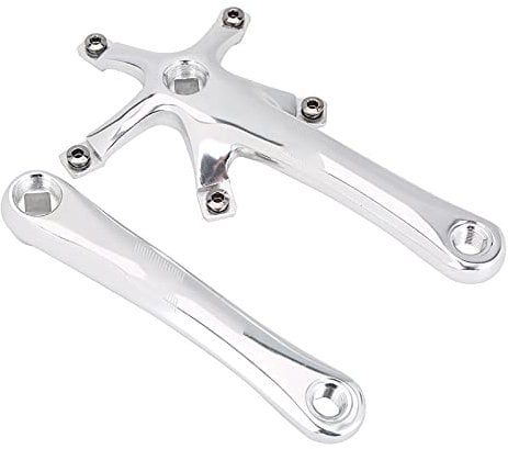 TIKATARER Mountain Bike Crankset, 1Pair 170MM Mountain Road Bike Alloy Left and Right Crank Bike Crankset Bmx Crankset Crank Set Chainset for Single and Two Piece Road Chainring (Silver)