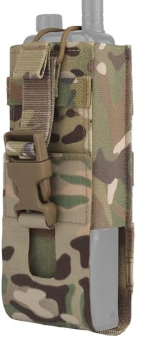 Peminkoo Nylon Universal Radio Pouch Case Molle Einstellbarer Quick Release Walkie Talkie Halter für Jagd Schießen Airsoft Weste Gürteltasche (CP)