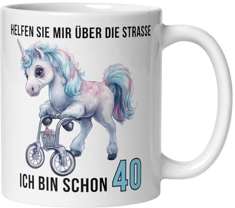 40 Geburtstag Frauen Geschenk Tasse | Ich bin 40 und ein kleines bisschen crazy | Lustige Geschenk Geburtstagstasse mit Spruch 40. Geburtstag | 40ter Geburtstag - Witziges Geburtstagsgeschenk Frau