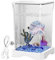 Betta Fish Tank, Small Acrylic Aquarium, 6.97x4.65in Led Lighting Betta Bowl, Clear Water Landscaping Design, Crabs Fish Tanks for Shrimp, Crab, Spider, Desktop Decor