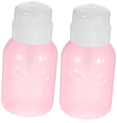 VINTORKY 2 Pièces Flacon Souple Bouteilles Pompe à Bouteille Clous Vide Bouteille De Dissolvant Pour Vernis à Ongles Distributeurs De Liquide De Presse Flacon Pompe Rose Plastique