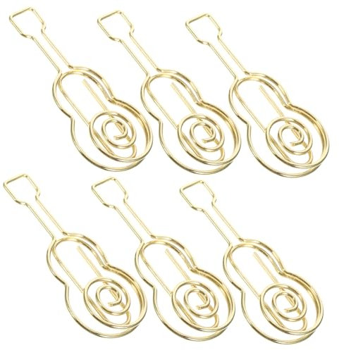 Gadpiparty 50stücke Metall Büroklammern Geigenform Violin Papierklammern Kleine Goldfarbene Aktenklammern Praktisch Für Schule Büro Zuhause Organisieren