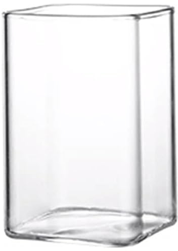 WxuuLTGJR Bicchieri da Vino Quadrati Cocktail Vetro Senza Stelo in Vetro Trasparente Succo di Succo di Vetro Riutilizzabile all'aperto in Campeggio Picnic