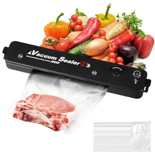 Vakuumiergerät, Vakuumiergerät für Lebensmittel:Vakuumierer für Lebensmittel,Vakuumiergerät Mit 100 Vakuumbeuteln, Vacuum Sealer Folienschweißgerät Vakuumierer Für Trockene Und Feuchte Lebensmittel