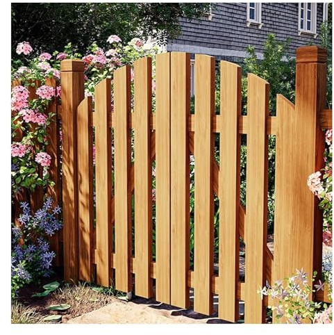 Generisch Robustes Gartentor aus Holz – Gebogene, karbonisierte Außeneingangstür für Zäune, DIY-Bausatz, Blau, 120 x 90 cm