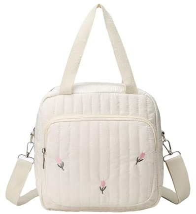 Pufei Damen-Wickeltasche aus Baumwolle, klein, Tragetasche, Umstandstasche für Mama, Reisen, Outdoor (Tulpe)