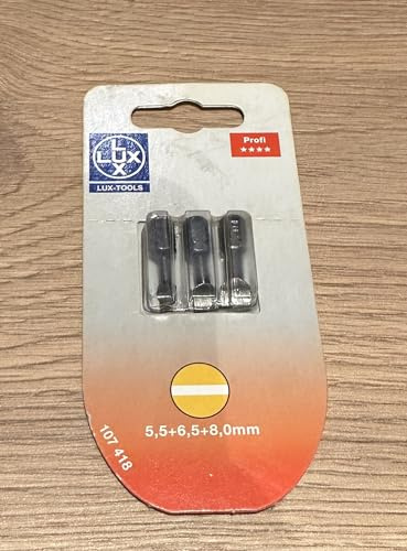 LUX 107418 Bitsatz TORSION Gesamtlänge in mm 25 mm Größe je 1 Stk. 5,5/6,5/8,0 mm PROFI