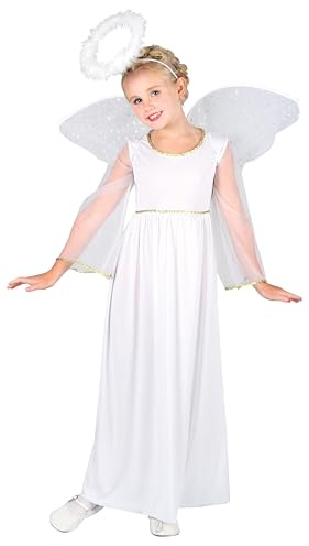 Wicked Costumes Girls Angel Costume for Christmas, Nativity, Panto, Fancy Dress Costume