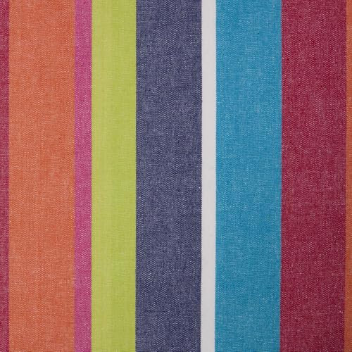 HOMESCAPES Bunt gestreifter Baumwollstoff Meterware 150 cm breit, bunter Stoff 100% Baumwolle, Dekostoff Baumwolle Streifen bunt, Oeko-Tex Stoff zum Nähen