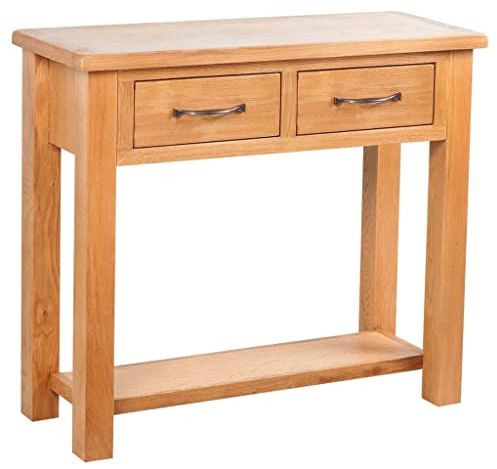 vidaXL Konsolentisch mit 2 Schubladen 83x30x73 cm Massivholz Eiche
