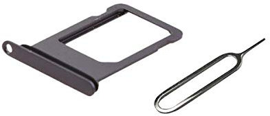 Cemobile SIM Card Tray Slot Holder Replacement with Rubber Waterproof Ring for iPhone 8 4.7 Inch + SIM Card Tray Open Eject Pin (Grey)