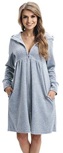 LEVERIE Vestaglia donna in cotone felpato autunno/inverno. Made in EU.