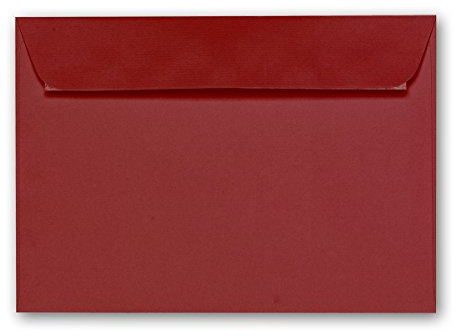 ARTOZ 500x Briefumschläge DIN C6 Weinrot (Rot) - 16,2 x 11,4 cm - haftklebend - gerippte Kuverts ohne Fenster - Serie Artoz 1001
