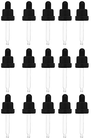 Minkissy 15Pcs Glas Eye Dropper für 15Ml Ätherisches Öl Flaschen Glas Dropper Tops Druck Rotierenden Abdeckung Öl Tropfer Pipetten Roller Tops für Kosmetik Aromatherapie