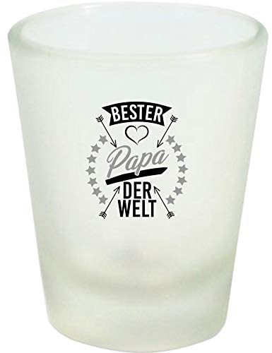 Shirtinstyle Schnapsglas Glas Bester Papa der Welt, Familie Verwandschaft, Liebe, Freude, Dankbarkeit