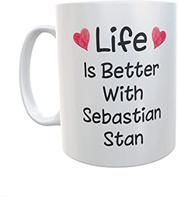 Decalarama Sebastian Stan Mug Gift - Life is Better with - Nice Cute Funny Novelty Marvel Movie Fan Cup Present