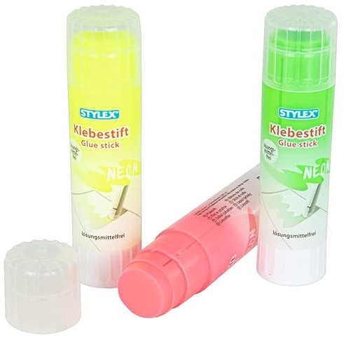 Stylex 23354 Klebestift Neon, Farbig Sortiert, 20g