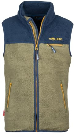Trollkids Kids Hemsedal Vest | Fleeceweste, Zwei seitliche Taschen mit Reißverschluss, Brusttasche mit Reißverschluss Zip-in-System-kompatibel