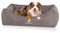Knuffelwuff orthopädisches Hundebett mit Fächer-Wendekissen Baltimore 80 x 55cm Grau - Abnehmbarer Bezug - waschbar - für große, mittelgroße und kleine Hunde