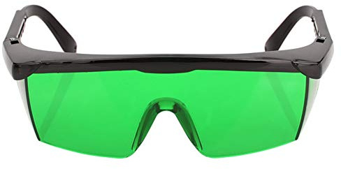 Lasers Level Glasses, Soft Plastic 9cm-11.4cm Arm Length Laser Enhancement Eye Protection Work Glasses Safety for Laser Levels (Green Laser Enhanced)