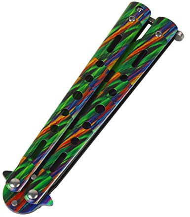Andux Couteau pliant en acier inoxydable pour camping-car (vert)