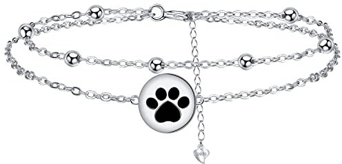 J.MUEN Hundepfote Geschenke 925 Sterling Silber Armband Geburtstag Weihnachten Schmuck Geschenke für für Schwester Frauen Mädchen